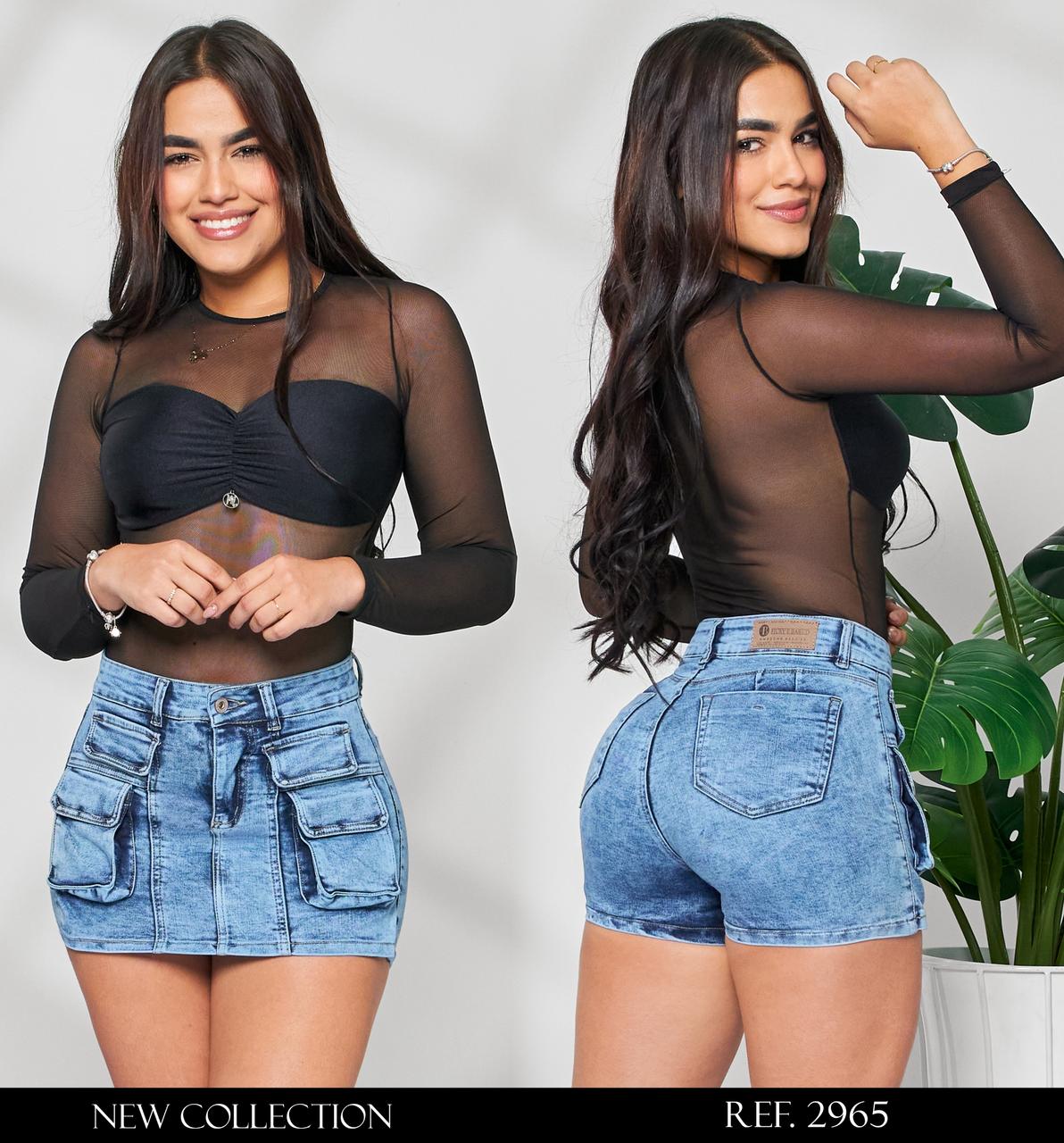 Falda Cargo Denim